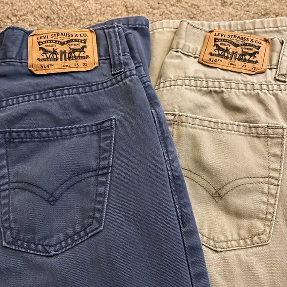 Boys Levi’s 514 Straight  (lot of 2) blue and tan colors - Picture 6 of 7